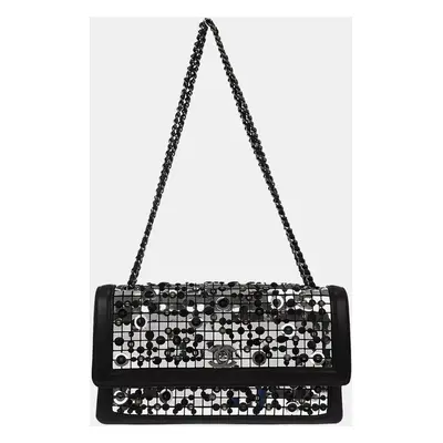 Chanel Leather and Sequins Double Chain Shoulder Bag