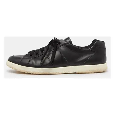 Prada Black Leather Low Top Sneakers Size