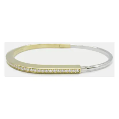 Tiffany & Co. 18K Yellow Gold Diamond Lock Bangle Bracelet