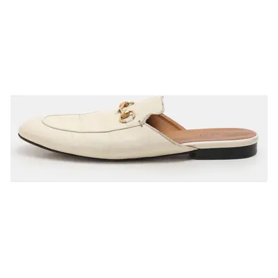 Gucci Off-White Leather Princetown Mules Size