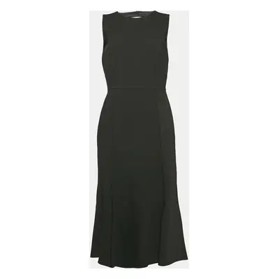 Dolce & Gabbana Black Crepe Midi Sleeveless Dress