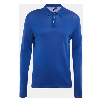 Ralph Lauren Purple Label Blue Jersey Long Sleeve Polo T-Shirt