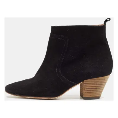 Isabel Marant Black Suede Dicker Ankle Length Boots Size