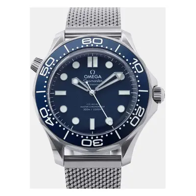 Omega Blue Stainless Steel Seamaster m Automatic Men's Wristwatch mm