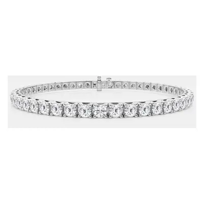 14K White Gold Round Lab Grown Diamond Fashion Bracelet (10 ctw)