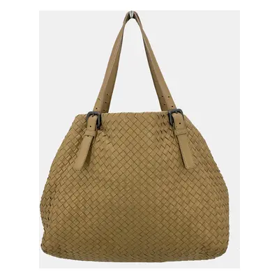 Bottega Veneta Tan Intrecciato Woven Nappa Leather Large Cesta Tote bag