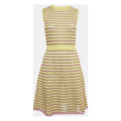 M Missoni Multicolor Patterned Lurex Knit Sleeveless Short Dress