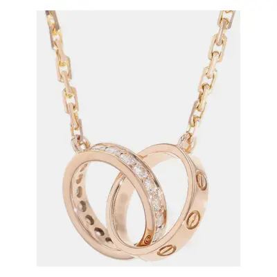 Cartier 18K Rose Gold and Diamond Baby Love Necklace