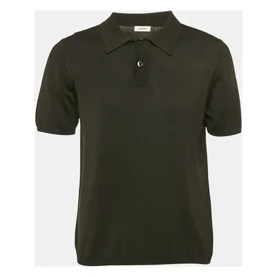 Sandro Black Stretch Knit Polo T-Shirt