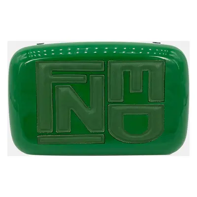 Fendi Green Logo Box Clutch