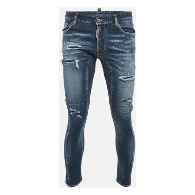 Dsquared2 Blue Distressed Denim Tidy Biker Jean Waist 32"