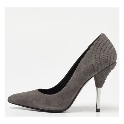 Pierre Balmain Grey Suede Pointed Toe Pumps Size