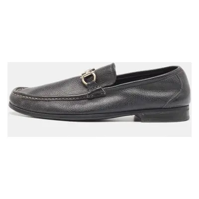 Salvatore Ferragamo Black Leather Gancini Driver Loafers Size