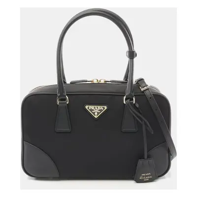 Prada Black Nylon and Saffiano Leather Re-Edition Handbag