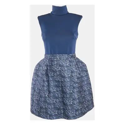 Elisabetta Franchi Blue Printed Jersey Mini Dress