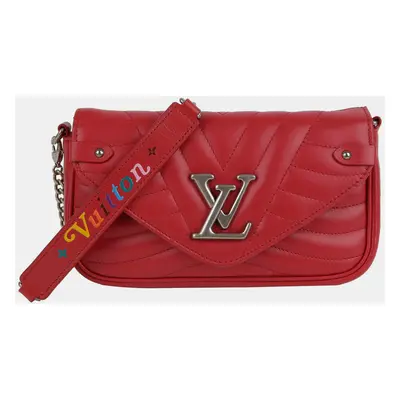 Louis Vuitton Red Leather New Wave Chain Pochette Crossbag