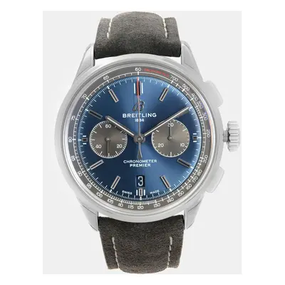 Breitling Blue Stainless Steel Premier B01 AB0118A61C1X4 Automatic Men's Wristwatch mm