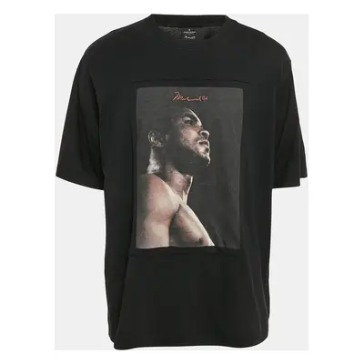 Marcelo Burlon x Muhammad Ali Black Printed Cotton Crew Neck T-Shirt