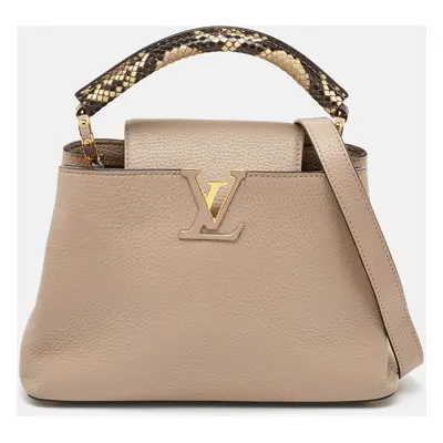 Louis Vuitton Galet Grey Python and Leather Capucines BB Bag