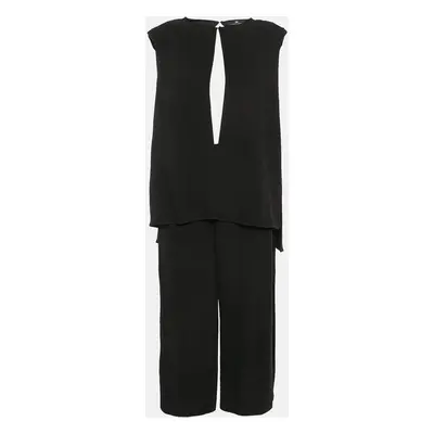 Elisabetta Franchi Black Crepe Sleeveless Jumpsuit