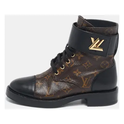 Louis Vuitton Monogram Canvas and Leather Wonderland Flat Ranger Boots Size 36.5