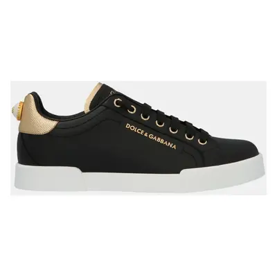 Dolce & Gabbana Black/Gold Portofino Sneakers IT