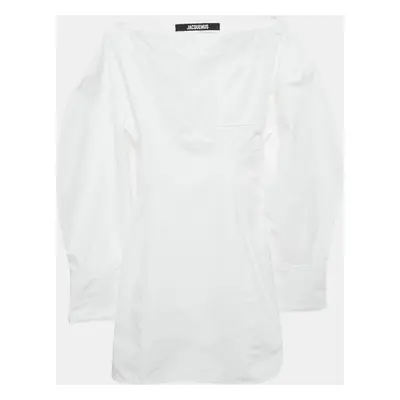 Jacquemus White Poplin Cut-Out Detail Mini La Casa Casaco Dress