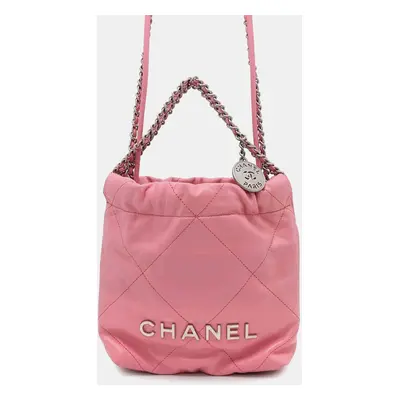 Chanel Chanel22 Chain Pink Shiny Calf Leather Size Mini Shoulder Bag