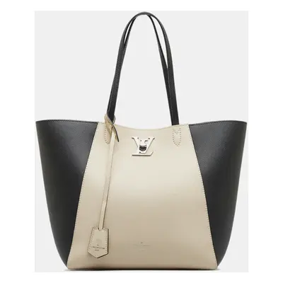 Louis Vuitton Beige Black LockMe Cabas