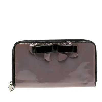 Miu Miu Lilac Patent Leather Zip Around Wallet