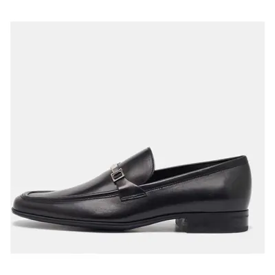 Salvatore Ferragamo Black Leather Slip On Loafers Size 41.5