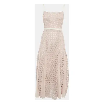 Sandro Pink Lace Sleeveless Midi Dress