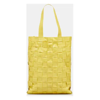 Bottega Veneta Yellow Leather Nappa Intrecciato Cassette Tote Bag