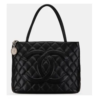 Chanel Black Caviar Medallion Tote