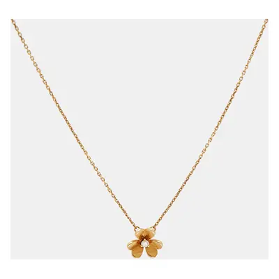 Van Cleef & Arpels Frivole Diamond 18k Yellow Gold Mini Model Necklace