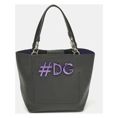 Dolce & Gabbana Black Leather Beatrice Tote