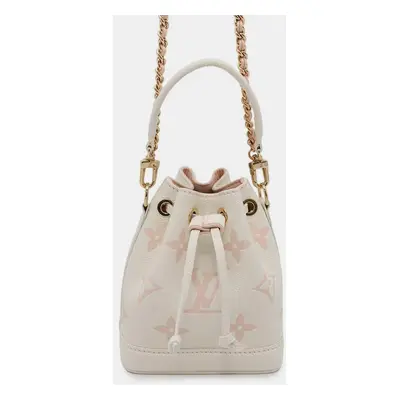 Louis Vuitton White/Pink Monogram Empreinte Leather Nano Noe Bucket Bag