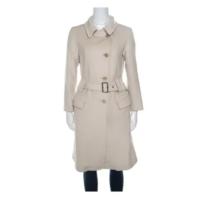 Jil Sander Beige Wool and Angora Belted Coat