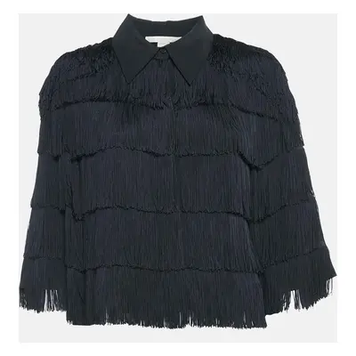 Stella McCartney Black Tasseled Chiffon Shirt