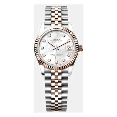 Rolex Mother of Pearl 18K Everose Gold Stainless Steel Datejust Automatic Women's Wristwatch mm