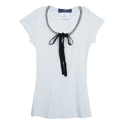 Roma e Tosca White Lace Trim Tshirt Yrs