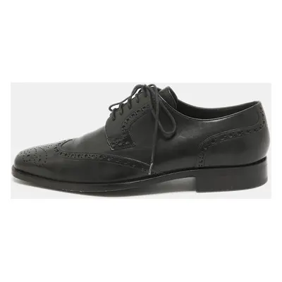 Valentino Black Brogue Leather Lace Up Derby Size