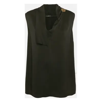 Joseph Black Crepe Metal Detail Sleeveless Top