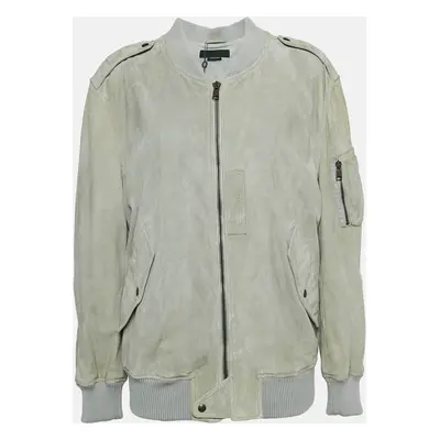 Alexander McQueen Grey Suede Zip-Up Jacket