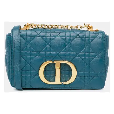 Dior Blue Small Lambskin Cannage Caro Crossbody