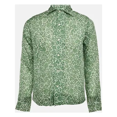 Bode Green Print Rayon Full Sleeve Shirt S/M