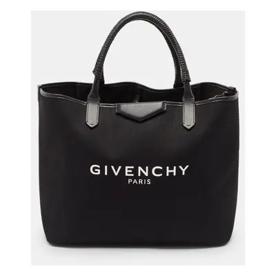 Givenchy Black Canvas and Leather Antigona Shopper Tote