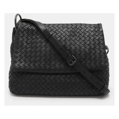 Bottega Veneta Black Intrecciato Leather Shoulder Bag