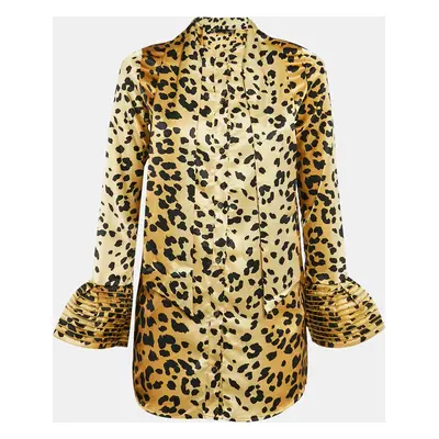 Love Moschino Brown Leopard Print Satin Mini Dress