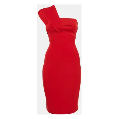 Roland Mouret Red Jersey One-Shoulder Short Dress